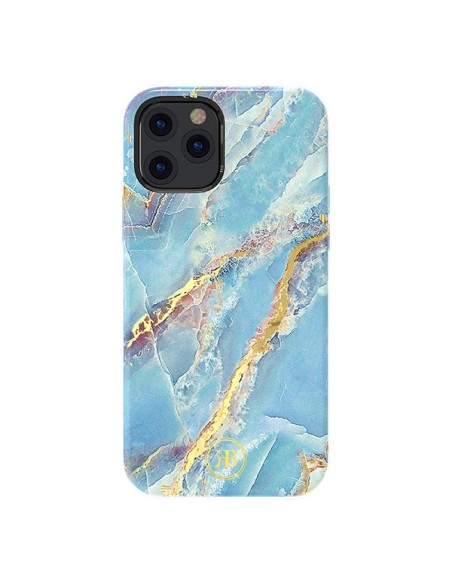 Kingxbar Marble Series elegantiškas dėklo dangtelis su marmuro raštu iPhone 12 mini blue