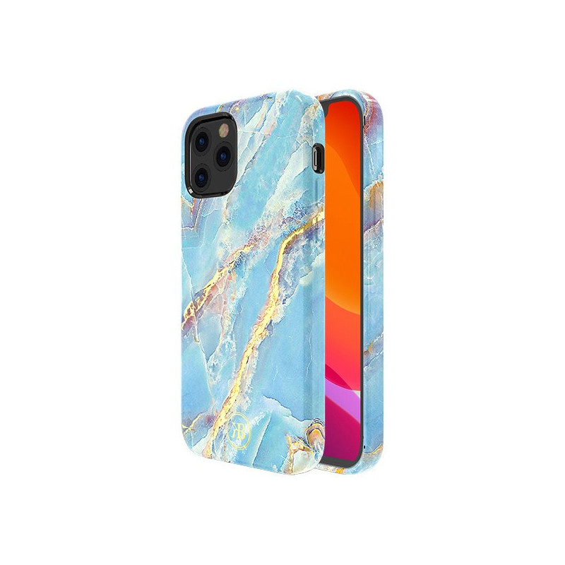 Kingxbar Marble Series elegantiškas dėklo dangtelis su marmuro raštu iPhone 12 mini blue