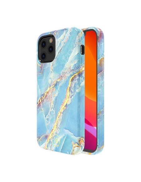 Kingxbar Marble Series elegantiškas dėklo dangtelis su marmuro raštu iPhone 12 mini blue