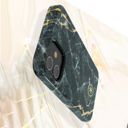 Kingxbar Marble Series elegantiškas dėklo dangtelis su marmuro raštu iPhone 12 mini blue