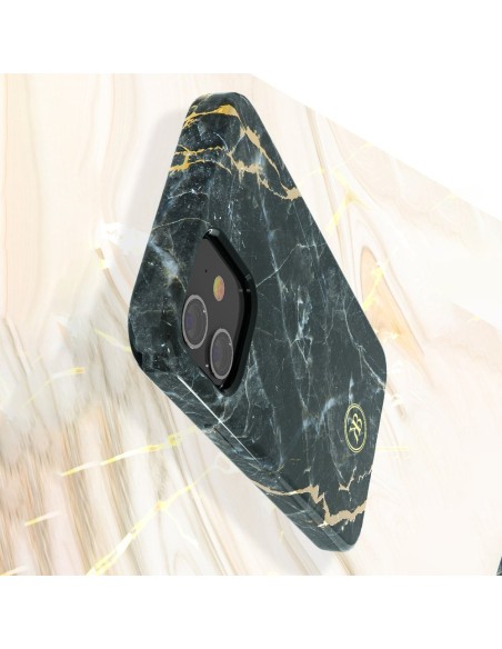 Kingxbar Marble Series elegantiškas dėklo dangtelis su marmuro raštu iPhone 12 mini blue