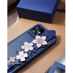 Kingxbar Sweet Series gelio dėklas dekoruotas originaliais Swarovski kristalais su stovu iPhone 12 mini blue