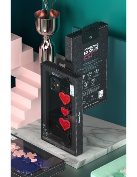 Kingxbar Sweet Series gelio dėklas dekoruotas originaliais Swarovski kristalais su stovu iPhone 12 Pro / iPhone 12 green