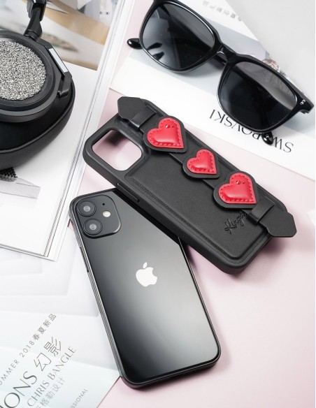Kingxbar Sweet Series gelio dėklas dekoruotas originaliais Swarovski kristalais su stovu iPhone 12 Pro / iPhone 12 green