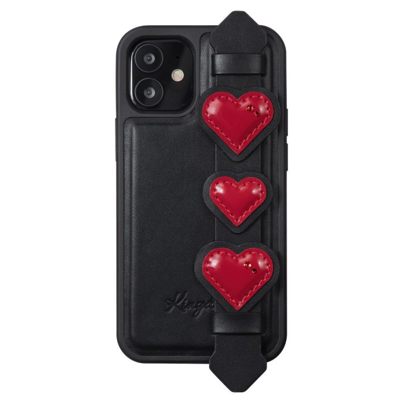 Kingxbar Sweet Series gelio dėklas dekoruotas originaliais Swarovski kristalais su stovu iPhone 12 Pro / iPhone 12 black