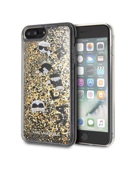 Karl Lagerfeld Glitter dėklas, skirtas iPhone 7/ 8 Plus - juodos ir auksinės spalvos Karl Lagerfeld Glitter dėklas, skirtas iPhone 7/ 8 Plus - juodos ir auksinės spalvos