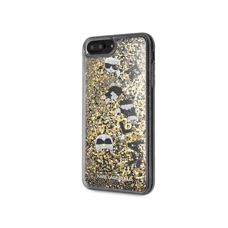 Karl Lagerfeld Glitter dėklas, skirtas iPhone 7/ 8 Plus - juodos ir auksinės spalvos