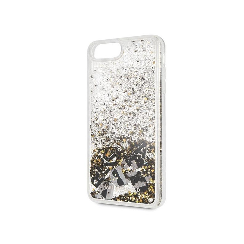 Karl Lagerfeld Glitter dėklas, skirtas iPhone 7/ 8 Plus - juodos ir auksinės spalvos