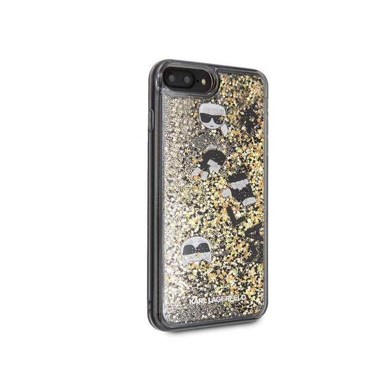 Karl Lagerfeld Glitter dėklas, skirtas iPhone 7/ 8 Plus - juodos ir auksinės spalvos