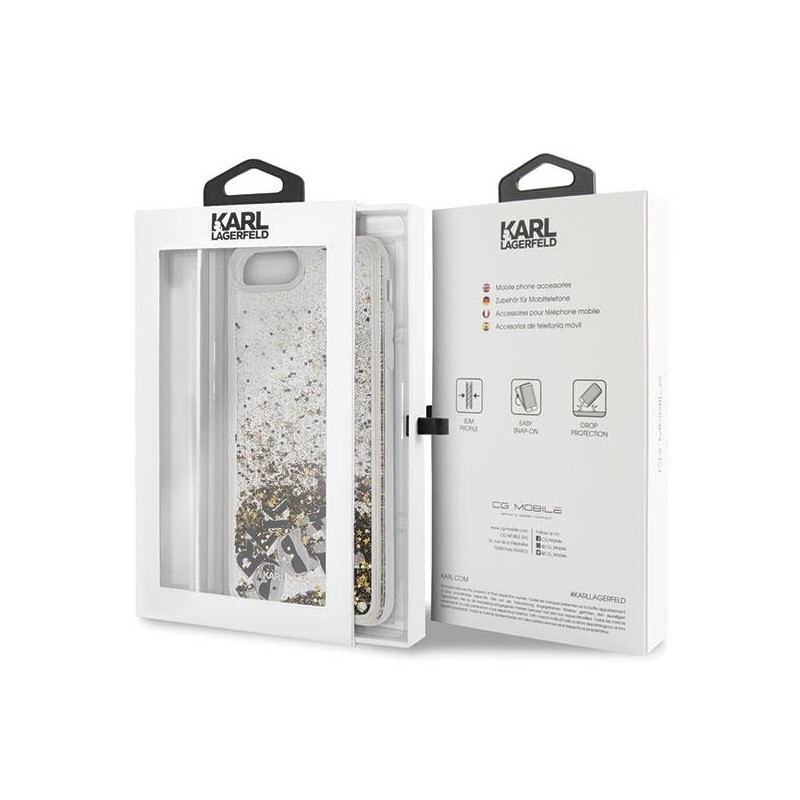 Karl Lagerfeld Glitter dėklas, skirtas iPhone 7/ 8 Plus - juodos ir auksinės spalvos