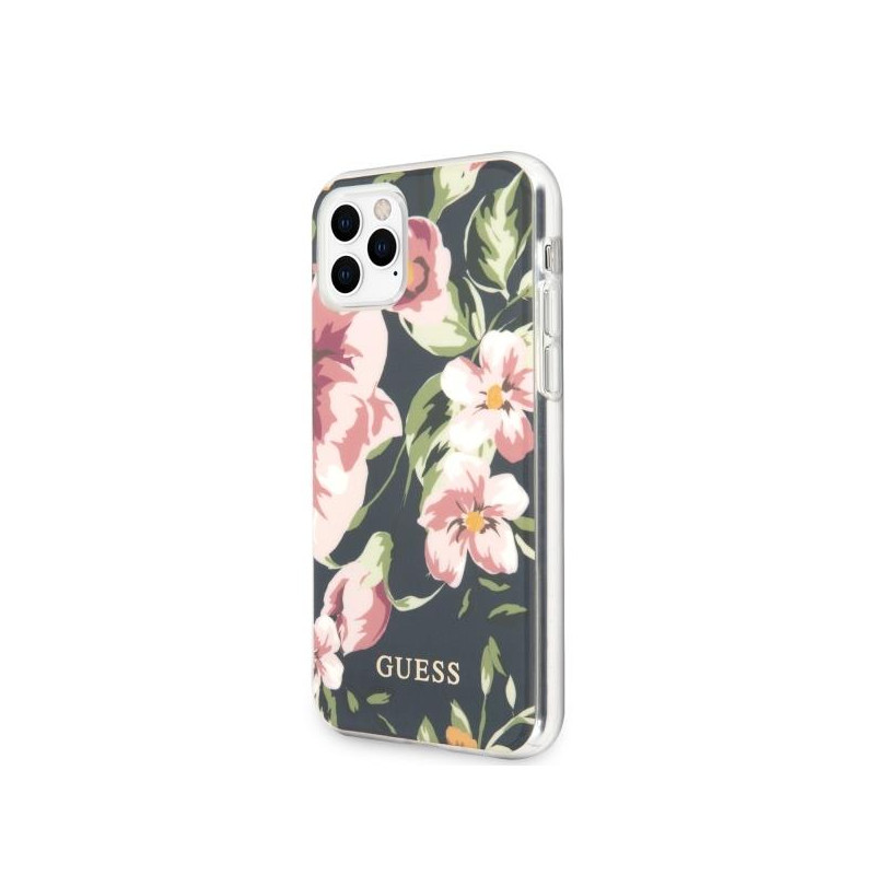 Guess N.3 Flower Collection dėklas, skirtas iPhone 11 Pro Max - tamsiai mėlynas