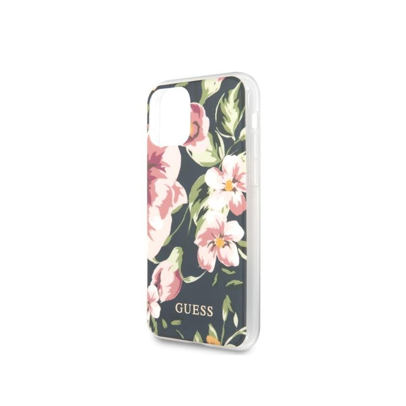 Guess N.3 Flower Collection dėklas, skirtas iPhone 11 Pro Max - tamsiai mėlynas