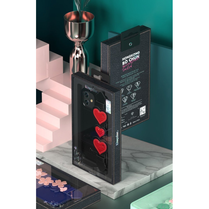 Kingxbar Sweet Series gelio dėklas dekoruotas originaliais Swarovski kristalais su stovu iPhone 12 Pro Max žaliai