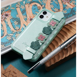 Kingxbar Sweet Series gelio dėklas dekoruotas originaliais Swarovski kristalais su stovu iPhone 12 Pro Max mėlynai
