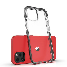 Spring Case, gelinis dėklas su spalvingu rėmeliu iPhone 12 mini, tamsiai mėlynas
