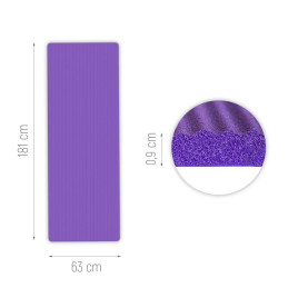 Wozinsky mankštos kilimėlis 181 x 63 x 0,9 cm storio purpurinis jogos kilimėlis