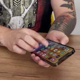 Wozinsky Super patvarus grūdintas stiklas, klijuojamas viso ekrano dangtelis su rėmeliu patogiu dėklu iPhone 12 mini juo...