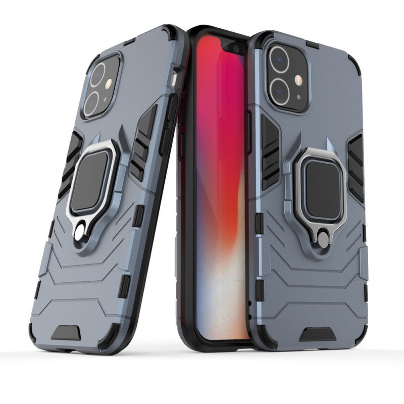 Ring Armor šarvuotas hibridinis korpuso dangtelis + magnetinis laikiklis iPhone 12 mini mėlynas