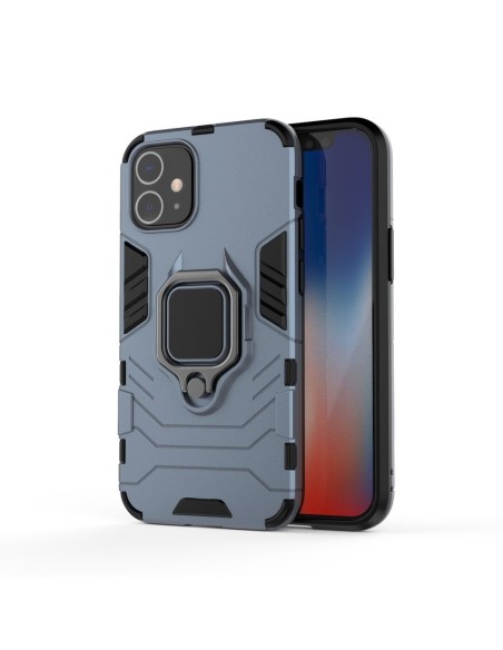 Ring Armor šarvuotas hibridinis korpuso dangtelis + magnetinis laikiklis iPhone 12 mini mėlynas