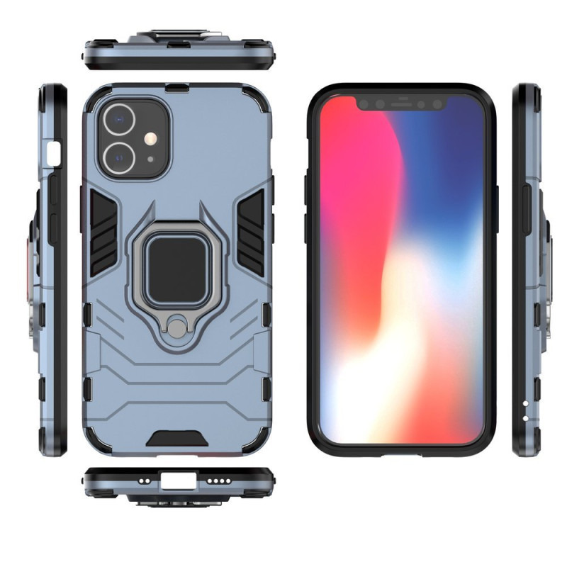 Ring Armor šarvuotas hibridinis korpuso dangtelis + magnetinis laikiklis iPhone 12 mini mėlynas
