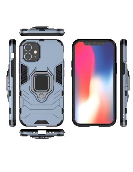 Ring Armor šarvuotas hibridinis korpuso dangtelis + magnetinis laikiklis iPhone 12 mini mėlynas
