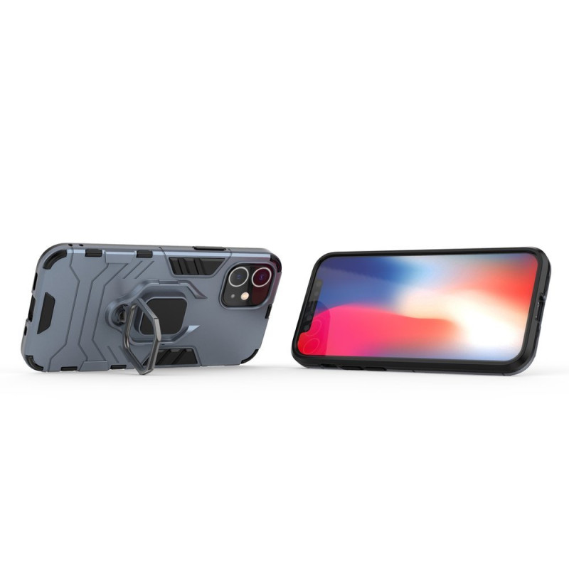 Ring Armor šarvuotas hibridinis korpuso dangtelis + magnetinis laikiklis iPhone 12 mini mėlynas