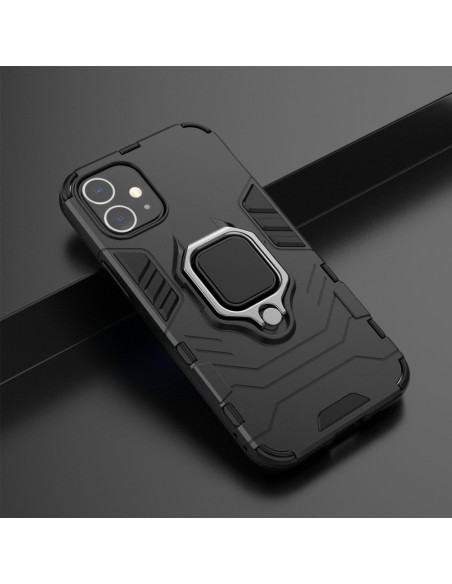 Ring Armor šarvuotas hibridinis korpuso dangtelis + magnetinis laikiklis iPhone 12 mini mėlynas