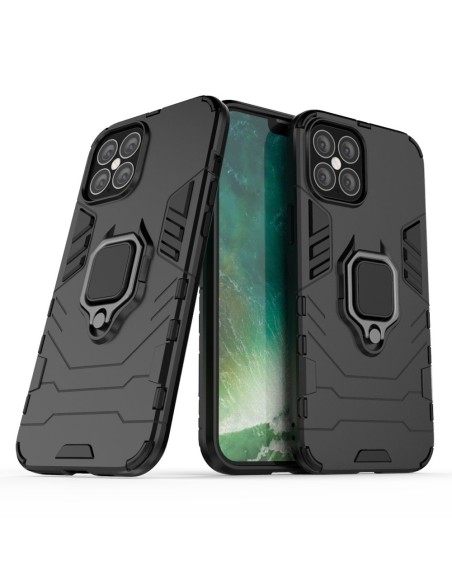 Ring Armor šarvuotas hibridinis korpuso dangtelis + magnetinis laikiklis iPhone 12 Pro Max juodas Ring Armor šarvuotas hibridinis korpuso dangtelis + magnetinis laikiklis iPhone 12 Pro Max juodas