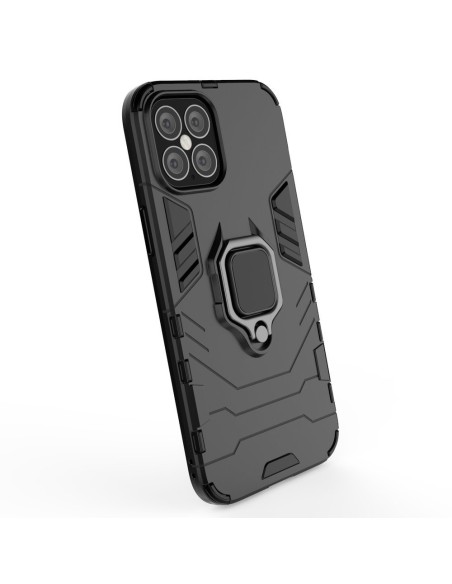 Ring Armor šarvuotas hibridinis korpuso dangtelis + magnetinis laikiklis iPhone 12 Pro Max juodas Ring Armor šarvuotas hibridinis korpuso dangtelis + magnetinis laikiklis iPhone 12 Pro Max juodas