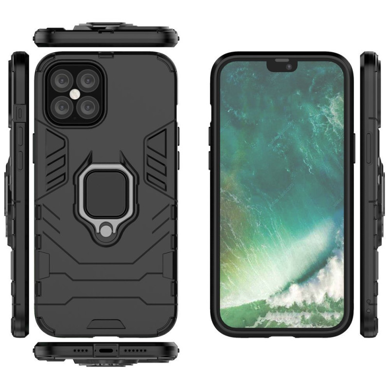 Ring Armor šarvuotas hibridinis korpuso dangtelis + magnetinis laikiklis iPhone 12 Pro Max juodas