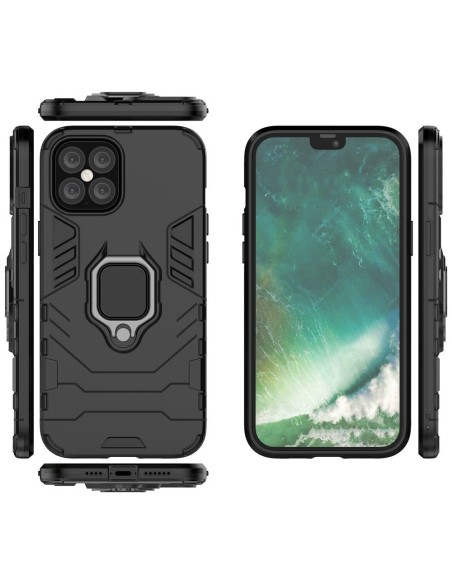 Ring Armor šarvuotas hibridinis korpuso dangtelis + magnetinis laikiklis iPhone 12 Pro Max juodas Ring Armor šarvuotas hibridinis korpuso dangtelis + magnetinis laikiklis iPhone 12 Pro Max juodas