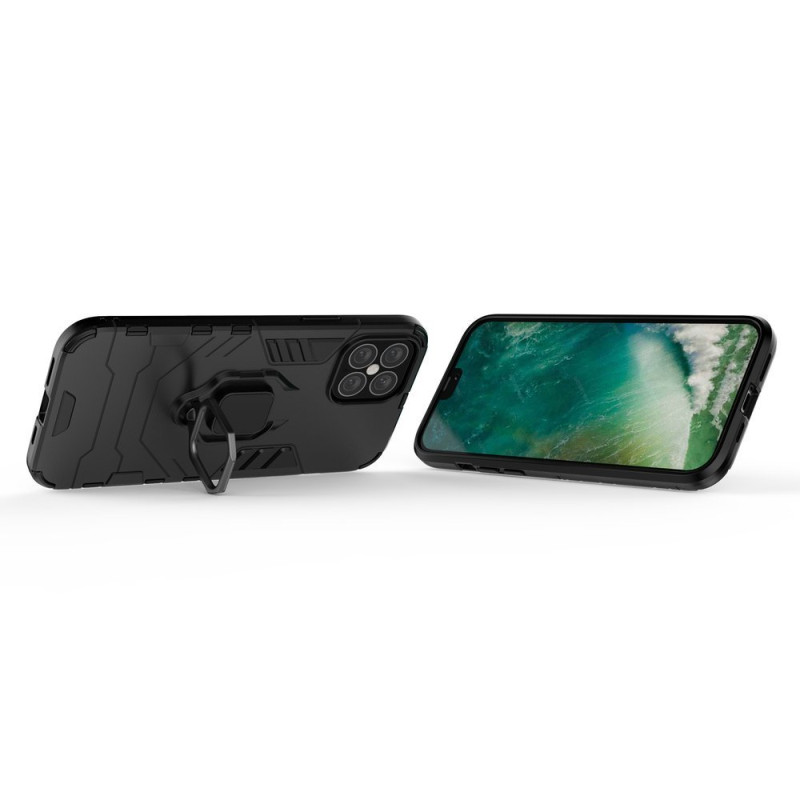 Ring Armor šarvuotas hibridinis korpuso dangtelis + magnetinis laikiklis iPhone 12 Pro Max juodas