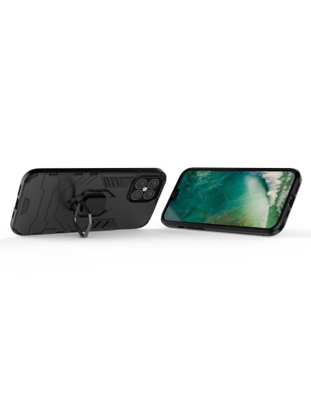 Ring Armor šarvuotas hibridinis korpuso dangtelis + magnetinis laikiklis iPhone 12 Pro Max juodas Ring Armor šarvuotas hibridinis korpuso dangtelis + magnetinis laikiklis iPhone 12 Pro Max juodas