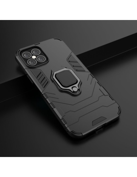 Ring Armor šarvuotas hibridinis korpuso dangtelis + magnetinis laikiklis iPhone 12 Pro Max juodas Ring Armor šarvuotas hibridinis korpuso dangtelis + magnetinis laikiklis iPhone 12 Pro Max juodas