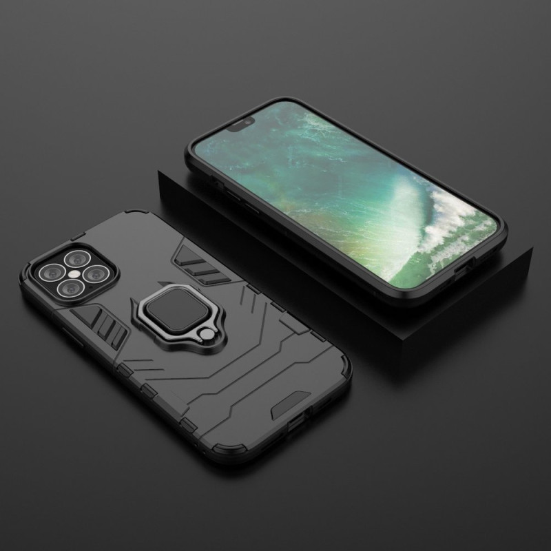 Ring Armor šarvuotas hibridinis korpuso dangtelis + magnetinis laikiklis iPhone 12 Pro Max juodas