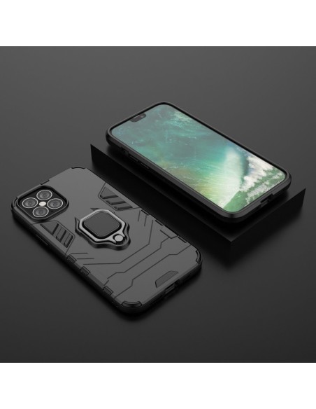 Ring Armor šarvuotas hibridinis korpuso dangtelis + magnetinis laikiklis iPhone 12 Pro Max juodas Ring Armor šarvuotas hibridinis korpuso dangtelis + magnetinis laikiklis iPhone 12 Pro Max juodas