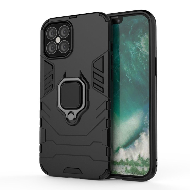 Ring Armor šarvuotas hibridinis korpuso dangtelis + magnetinis laikiklis iPhone 12 Pro Max juodas
