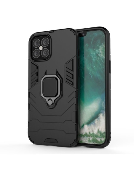 Ring Armor šarvuotas hibridinis korpuso dangtelis + magnetinis laikiklis iPhone 12 Pro Max juodas Ring Armor šarvuotas hibridinis korpuso dangtelis + magnetinis laikiklis iPhone 12 Pro Max juodas