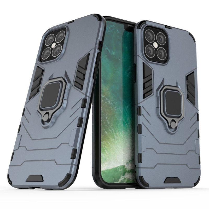 Ring Armor šarvuotas hibridinis korpuso dangtelis + magnetinis laikiklis iPhone 12 Pro Max mėlynas