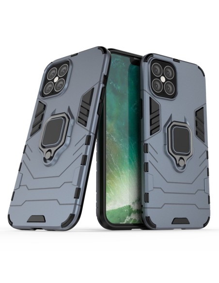 Ring Armor šarvuotas hibridinis korpuso dangtelis + magnetinis laikiklis iPhone 12 Pro Max mėlynas