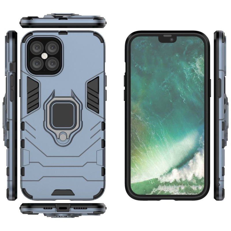 Ring Armor šarvuotas hibridinis korpuso dangtelis + magnetinis laikiklis iPhone 12 Pro Max mėlynas