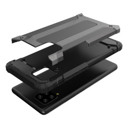 Hybrid Armor šarvuotas hibridinis dėklo dangtelis, skirtas Samsung Galaxy A42 5G juodas