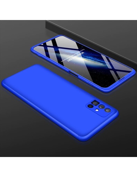 GKK 360 Protection Case dėklas visam Samsung Galaxy M51 mėlynos spalvos priekiniam ir galiniam dangteliui