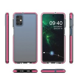 Spring Case, gelinis dėklas su spalvingu rėmeliu, skirtas Samsung Galaxy M31s, šviesiai rožinis