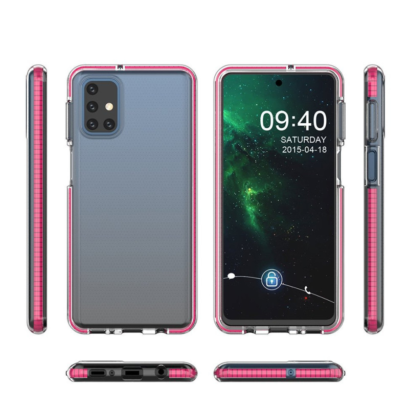 Spring Case, gelinis dėklas su spalvingu rėmeliu, skirtas Samsung Galaxy M31s, mėtų