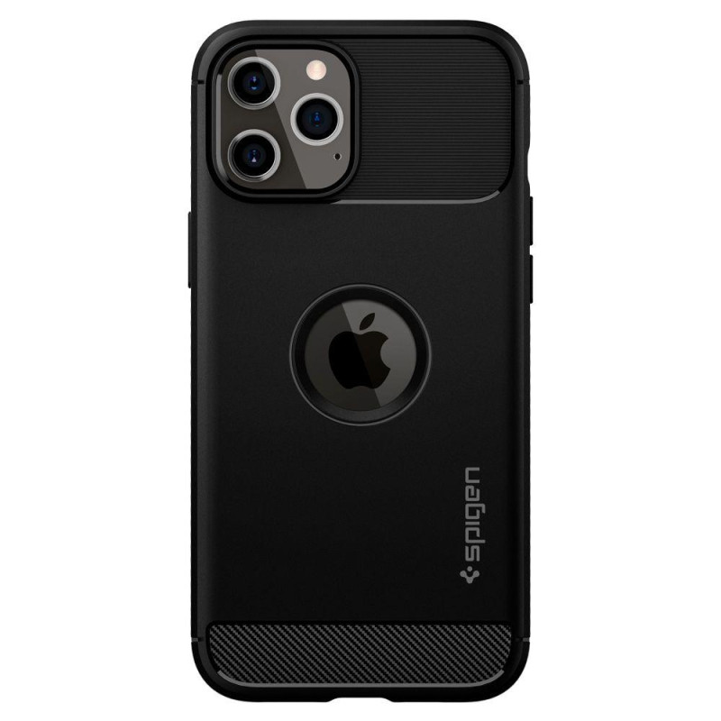 Spigen Rugged Armor dėklas, skirtas iPhone 12 / iPhone 12 Pro - matinė juoda