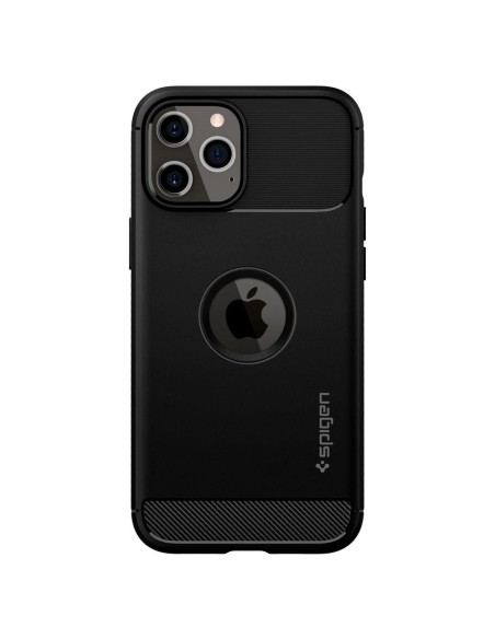Spigen Rugged Armor dėklas, skirtas iPhone 12 / iPhone 12 Pro - matinė juoda