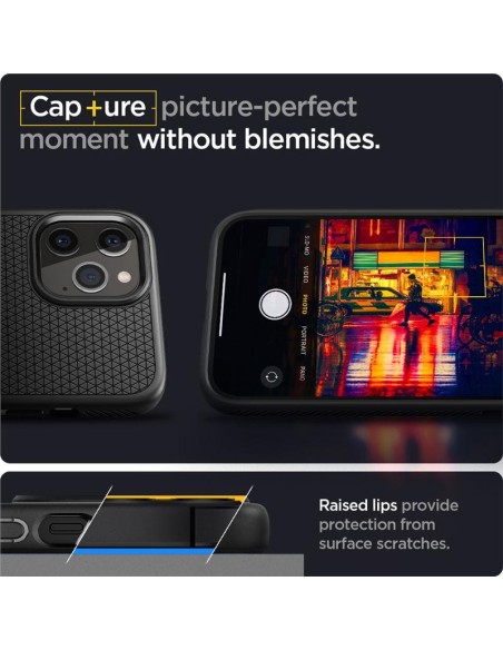 Spigen Liquid Air dėklas, skirtas iPhone 12 / iPhone 12 Pro - matinė juoda