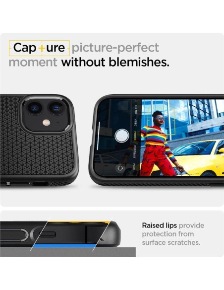 Spigen Liquid Air dėklas iPhone 12 mini - matinė juoda