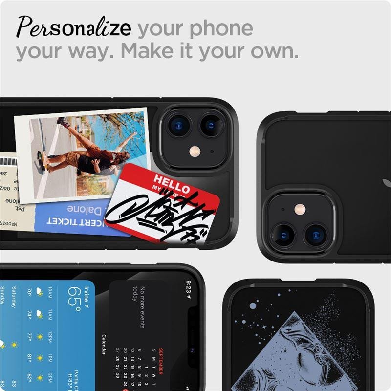 Spigen Ultra Hybrid dėklas iPhone 12 mini - matinė juoda